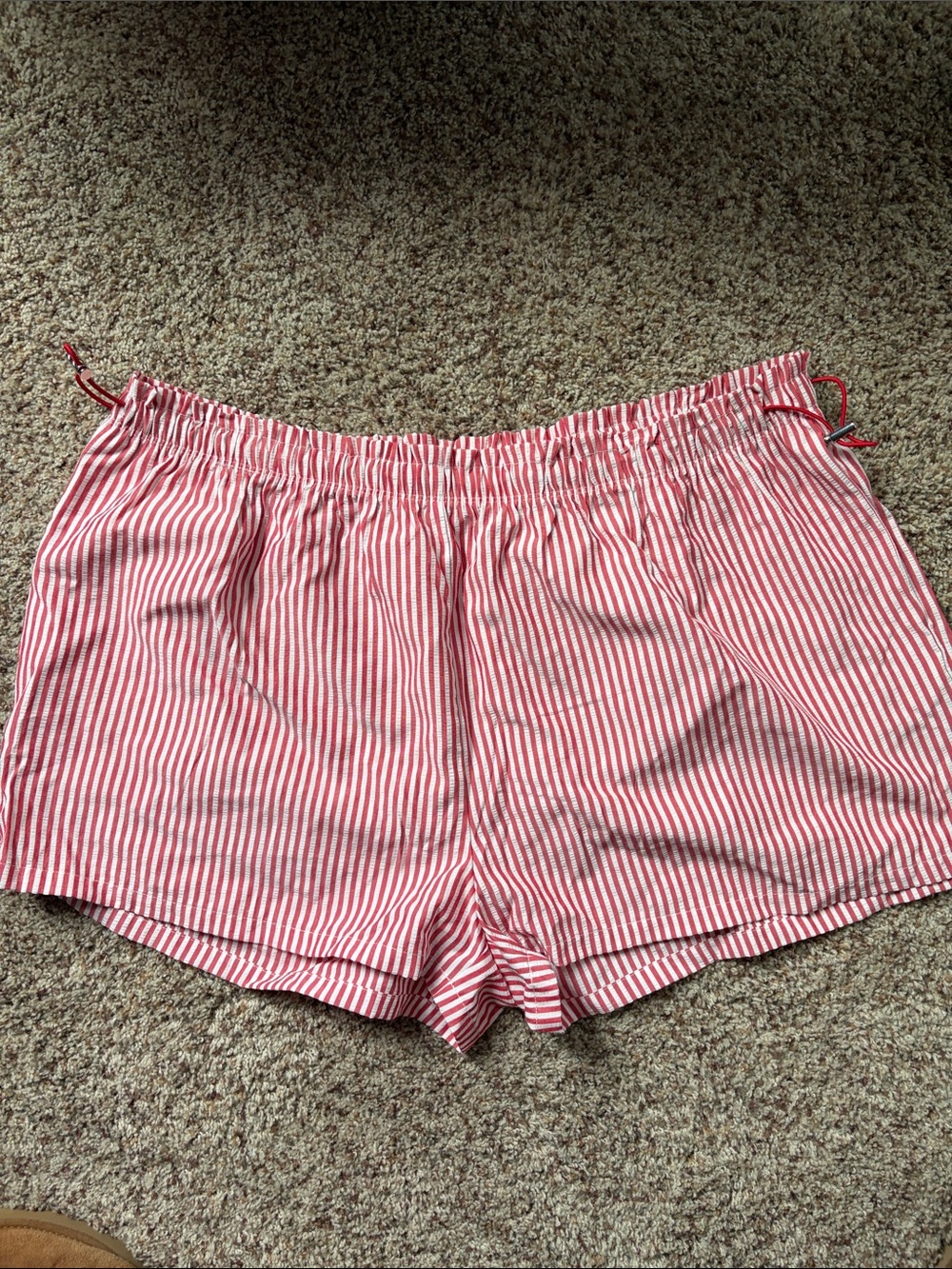 No Boundaries Red and White Striped Lounge Shorts